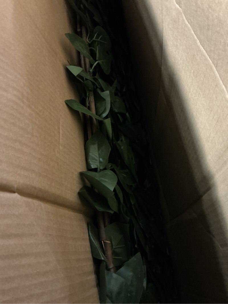 Condition photo showing As Is for DearHouse Expandable Fence Privacy Screen for Balcony Patio Outdoor Decorative Ivy Fencing Panel, Artificial Hedges Leaves Fence (90x33 inch)