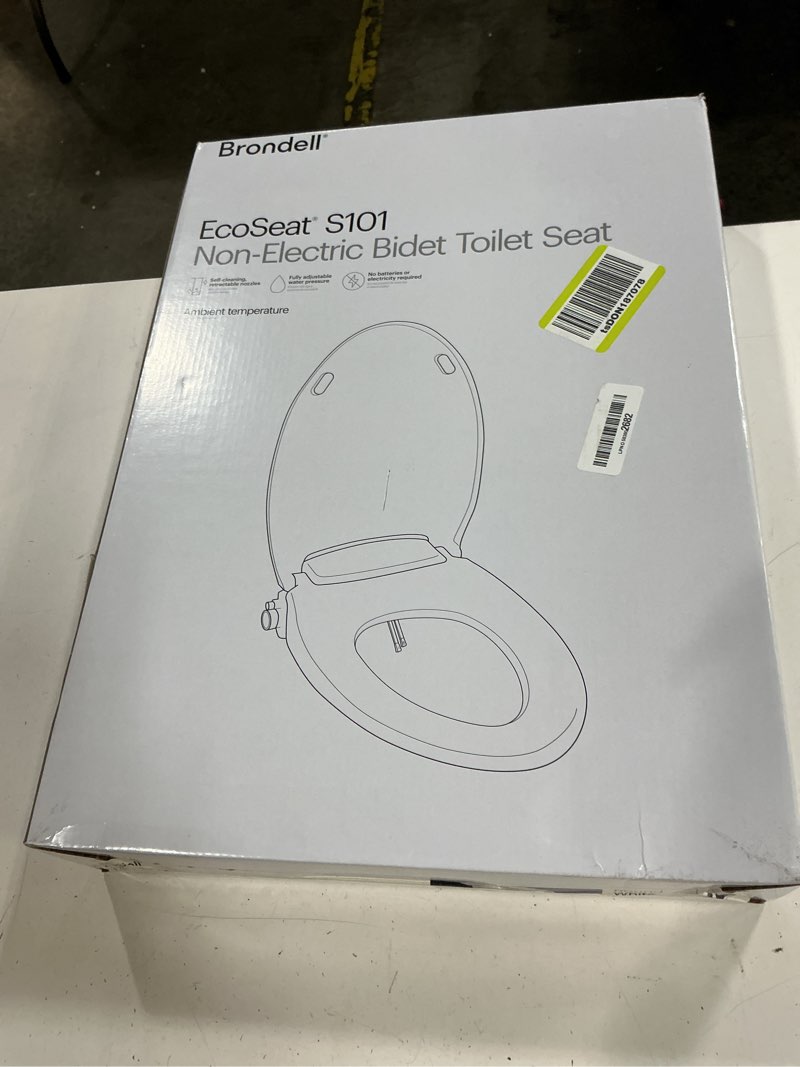 Condition photo showing New/Like New for brondell bidet toilet seat non-electric swash ecoseat, fits elongated toilets, white - dual nozzle system, ambient water temperature - bidet with easy installation