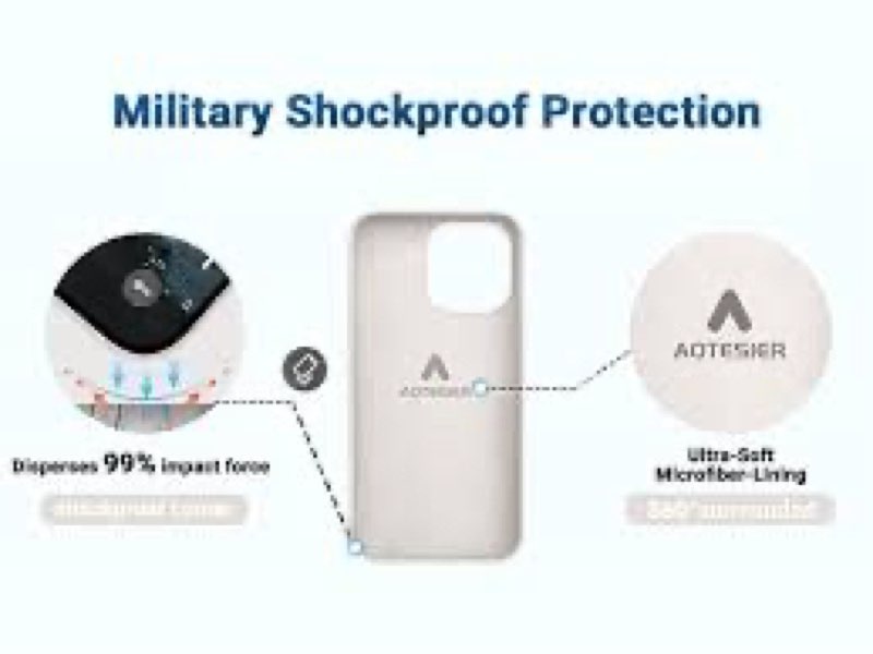 aotesier compatible with iphone 15 pro max case, upgraded [shockproof protective silicone] for 15 promax phone case with full-body soft anti-scratch lining protection, 6.7 inch, stone
