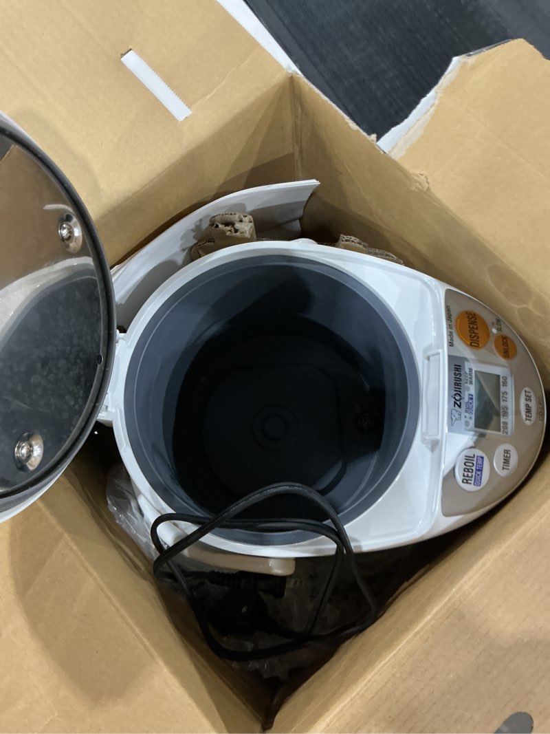 Condition photo showing As Is for Zojirushi CD-LFC30 Panorama Window Micom Water Boiler and Warmer, 101 oz/3.0 L, White 3.2 Quarts Boiler