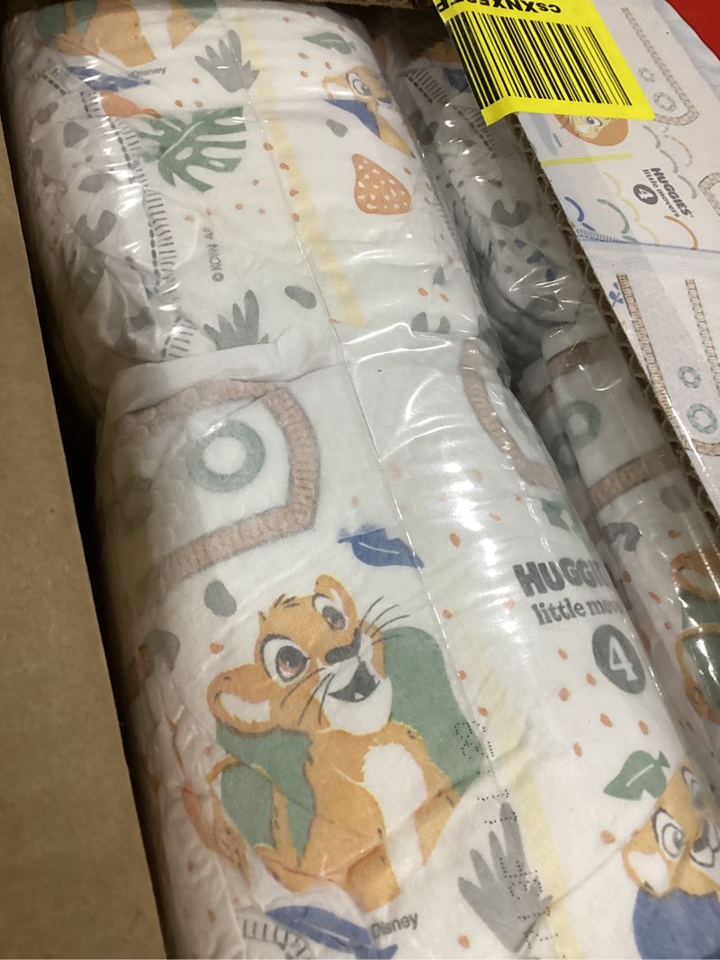 Condition photo showing New/Like New for Huggies Size 4 Diapers, Little Movers Baby Diapers, Size 4 (22-37 lbs), 120 Count, Packaging May Vary Size 4 120