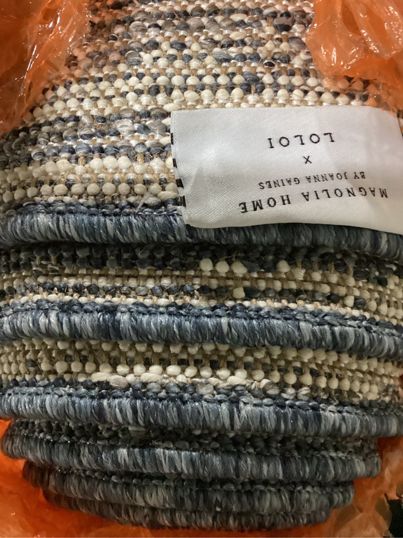 Condition photo showing As Is for loloi magnolia home by joanna gaines gigi collection gig-03 denim/ivory 7'-10" x 10' area rug rectangular denim / ivory 7'10" x 10' (rectangular)