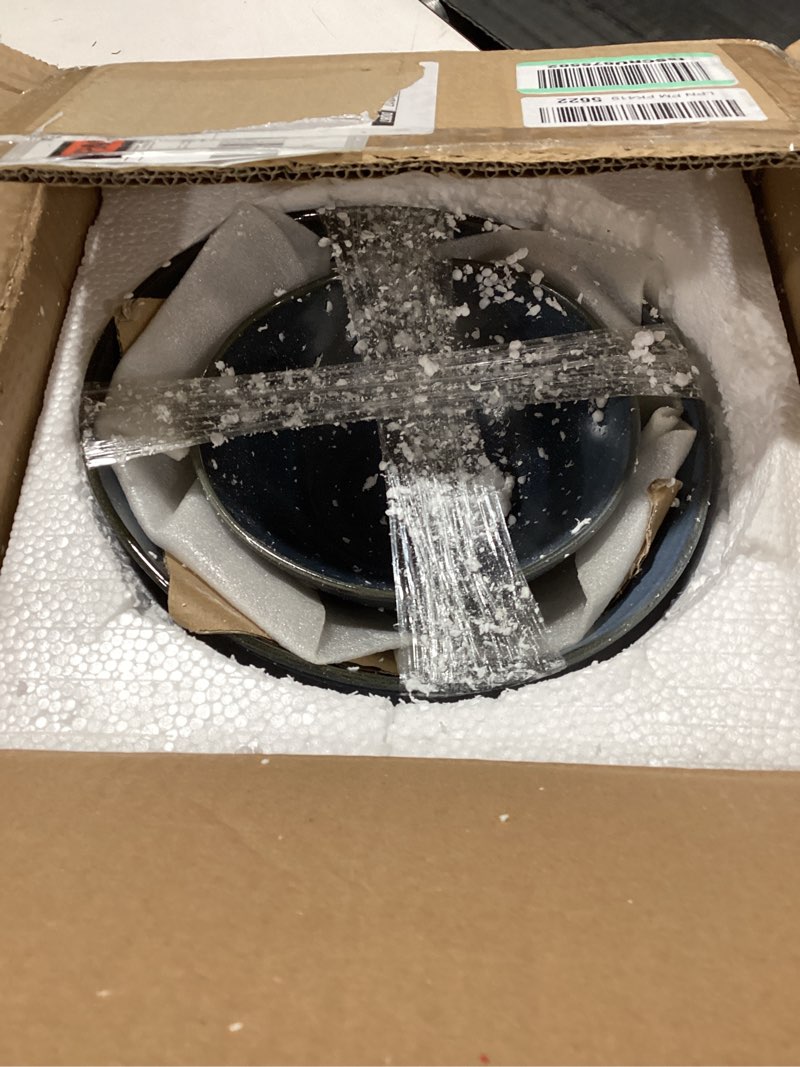 Condition photo showing As Is for Pasta Bowls Set, Large Ceramic Bowls, 9.5"& 7" Serving Bowl for Appetizer, Cereal Soup, Fruit, Suitable for All kinds of Festivals, Set of 2 (Reactive Blue)