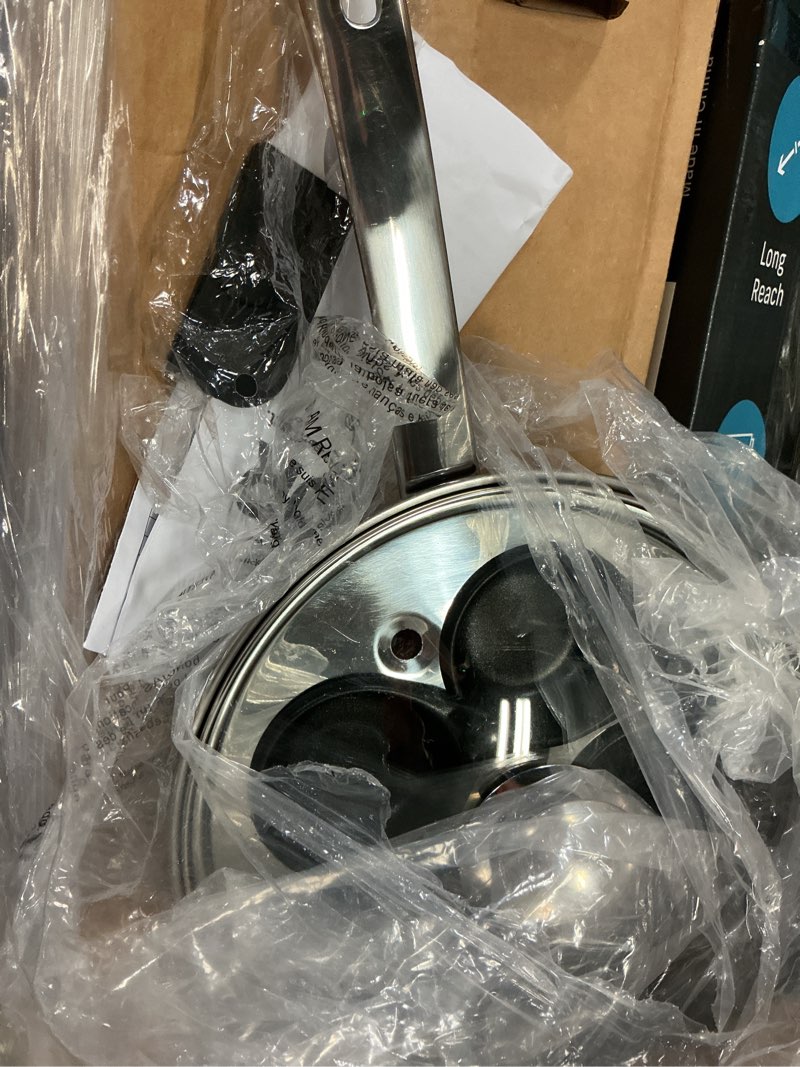 Condition photo showing Good Condition for vevor egg poacher pan, 4-cup poached egg maker, stainless steel poaching pan and frying skillet, with 4 nonsitck detachable large cups, lid, and silicone spatula, compatible with induction stovetop