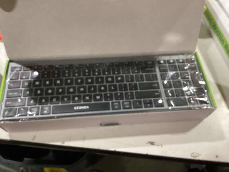 Condition photo showing As Is for seenda Wireless Bluetooth Keyboard and Mouse Combo, COE401 Rechargeable Slim Keyboard Mouse, 3 Multi-Device Connection, Compact Quiet Set Compatible for Mac/Windows Laptop MacBook iPad, Black Grey