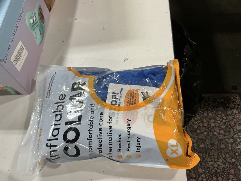 Condition photo showing New/Like New for bencmate inflatable dog cone collar alternative, soft dog cone for small medium large dogs and cats, neck recovery ecollar donut collar after surgery (x-large, blue) blue x-large [neck:18"-21"]