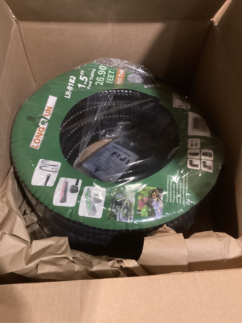 Condition photo showing New/Like New for LONGRUN Pond Tubing 1.5 Inch 1-1/2'' Diameter, 26.9 ft Long Corrugated Flexible Hose Pipe with Clamps Pipe Fittings, Pool PVC Tube for Garden Ponds Waterfalls Camping Caravans Filters Drainage Marine 1.5 Inch - 26.9 Feet
