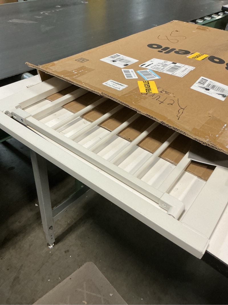 Condition photo showing Good Condition for BABELIO 36" Tall Narrow Baby Gate, 26-28.5" Wide Auto-Close Metal Pet Gate for Small Stairs/Doorways/Hallways, Pressure/Hardware Mounted for Child and Pets, NO Extensions, White White 36" High, 26-28.5" Wide