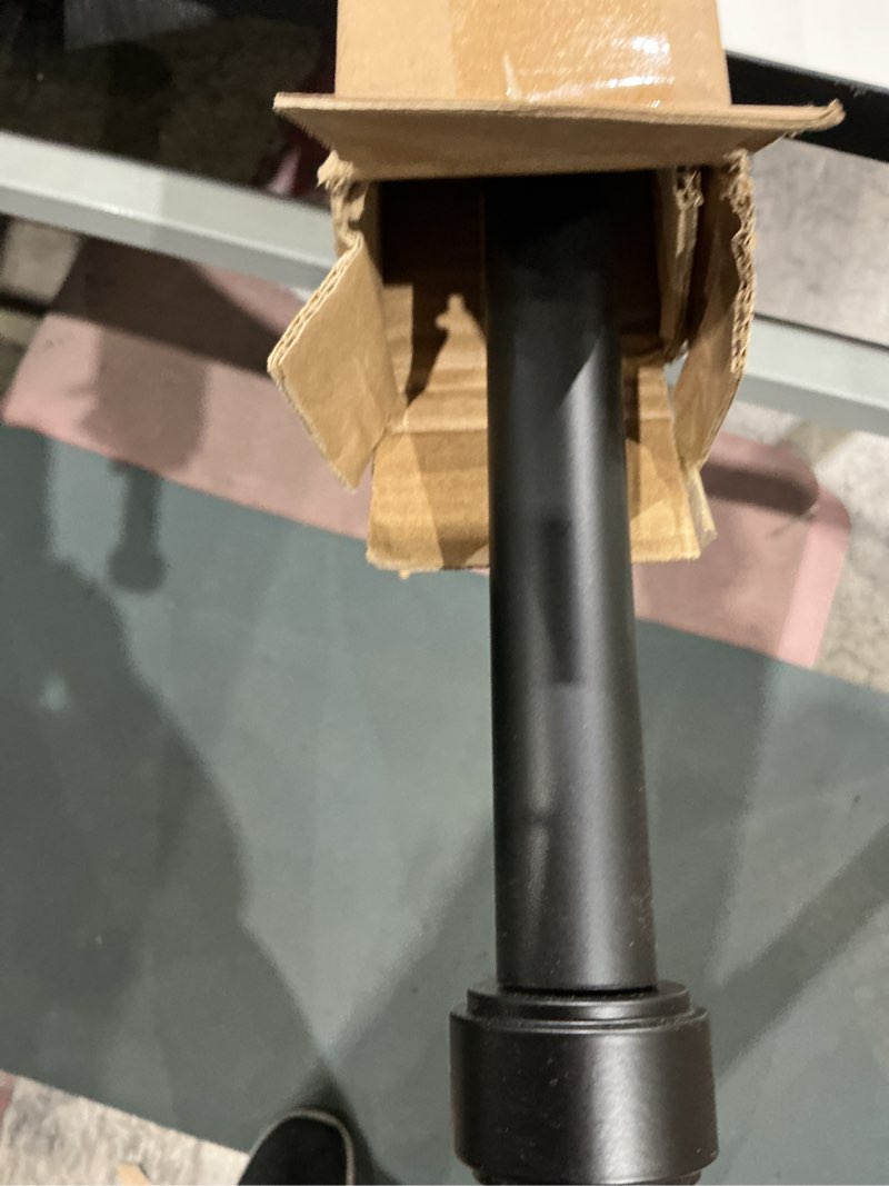 Condition photo showing Good Condition for heavy duty curtain rods - 1 1/4" large diameter premium nonadjustable curtain rod - 36in/3ft custom window treatment rods with durable aluminum brackets and end caps,black finish black 36in/3ft
