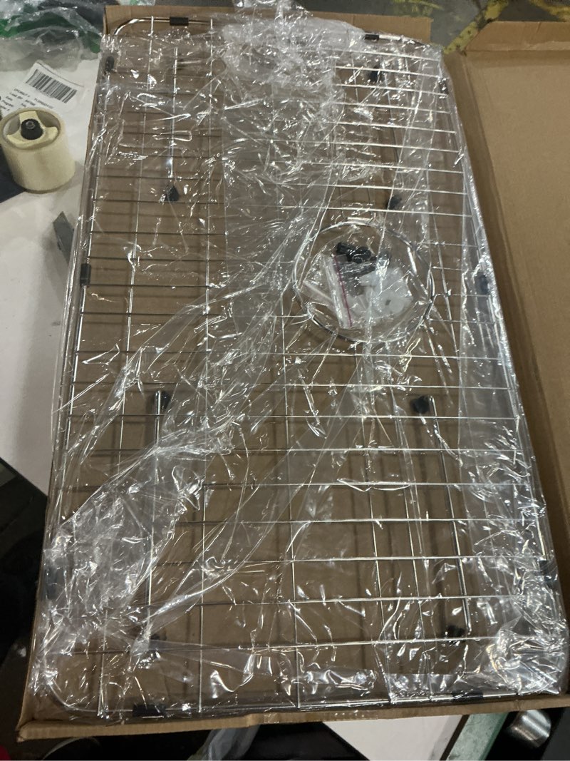 Condition photo showing Good Condition for Kitchen Sink Grid and Sink Protectors, Stainless Steel Sink Grids for Bottom of Kitchen Sinks, 26" x 14" with Rear Drain for Single Bowl Sinks