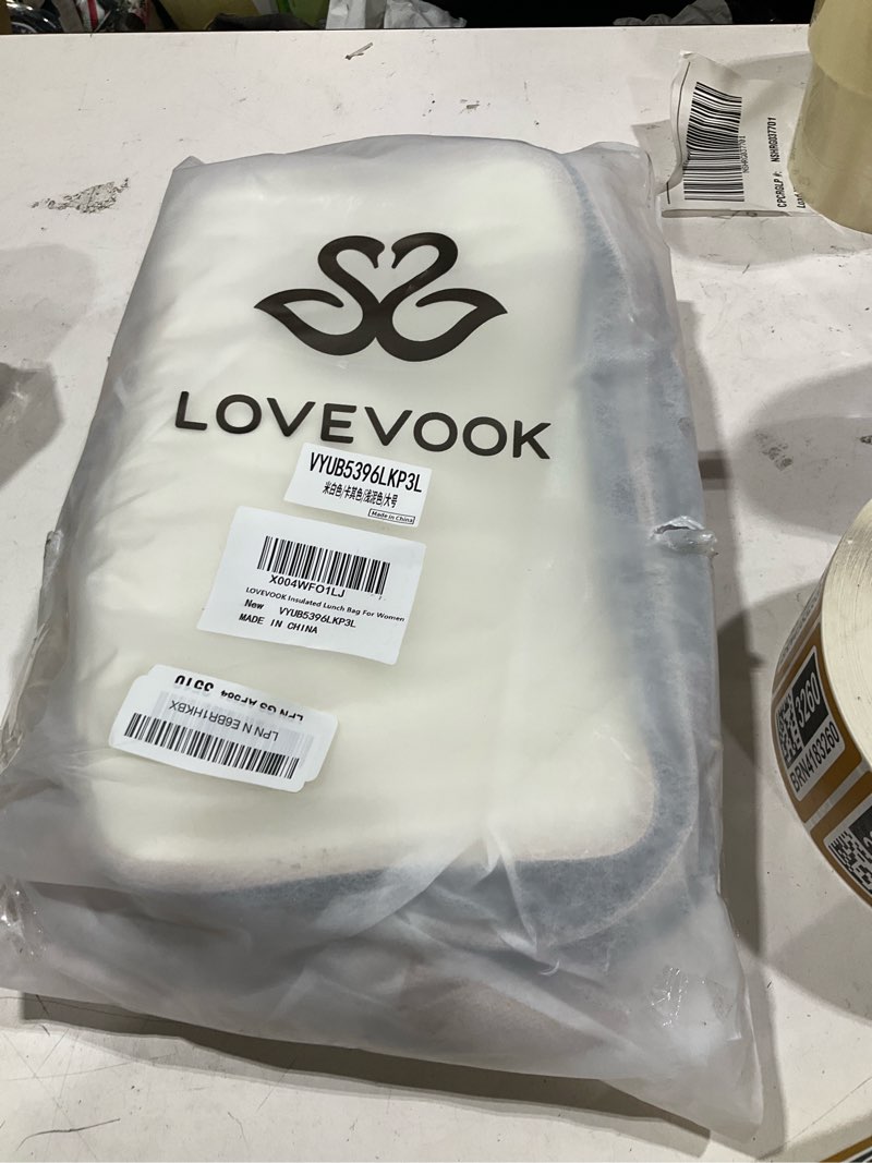 Condition photo showing Good Condition for lovevook insulated lunch bag women men,expandable double deck lunch box for women with large cup holder,leakproof cooler bag for adult lunch tote bag work picnic beach with adjustable shoulder strap off white with khaki x large —23l