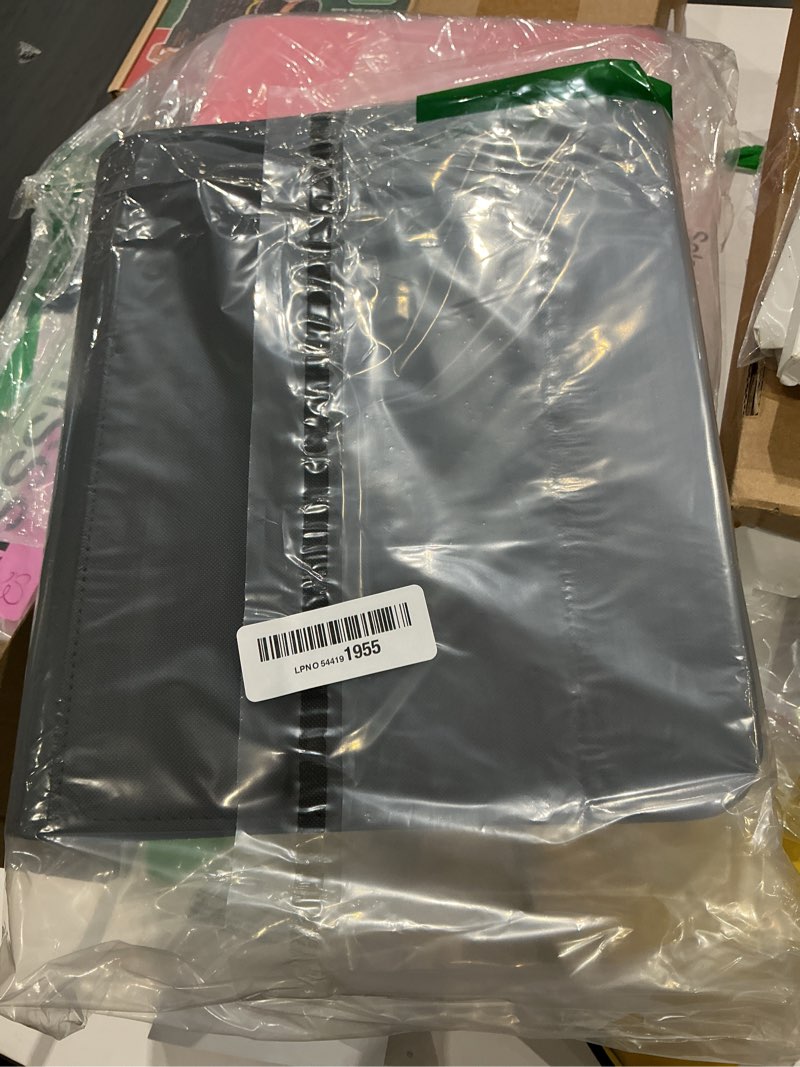 Condition photo showing New/Like New for toploader binder,4-pocket double sided top loaders binder,holds 128 cards in 3"x4" toploaders,pu leather card binder abulm for toploader trading,sports,and gaming cards (black)