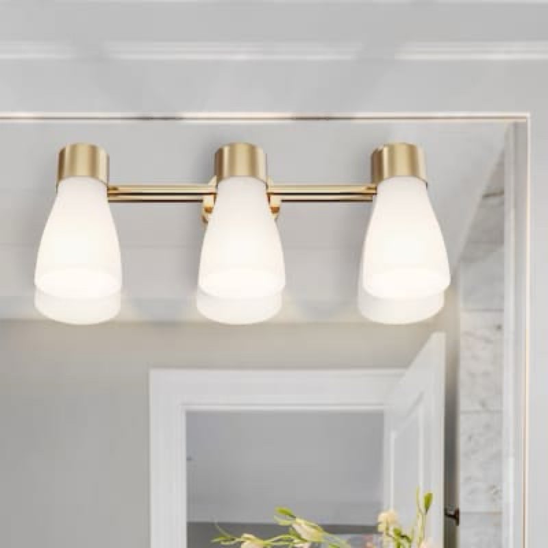 origin 21 elleson 22-in 3 light brushed gold modern/contemporary bathroom vanity light