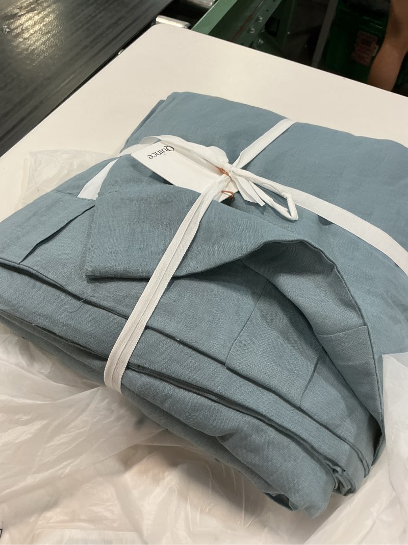 Condition photo showing Good Condition for european linen true blackout curtain/chambray/96x108