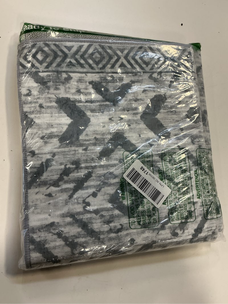 Condition photo showing Good Condition for KILOCOCO Boho Kitchen Runner Rug 2x6 Washable Runner Rug, Soft Runners for Hallways Non Slip Printed Low-Pile Distressed Laundry Room Rugs for Entryway/Bedroom/Living Room, Gray/White 2' x 6' (Runner) Light Gray and White