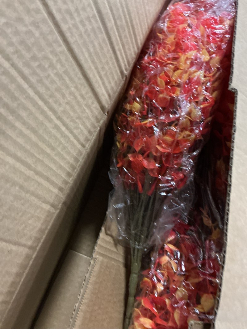 Condition photo showing Good Condition for satefello artificial fall flowers for outdoors, 10 bundles artificial plants uv resistant fall fake plants for outside halloween christmas porch decoration (orange(eucalyptus)) orange 10pcs