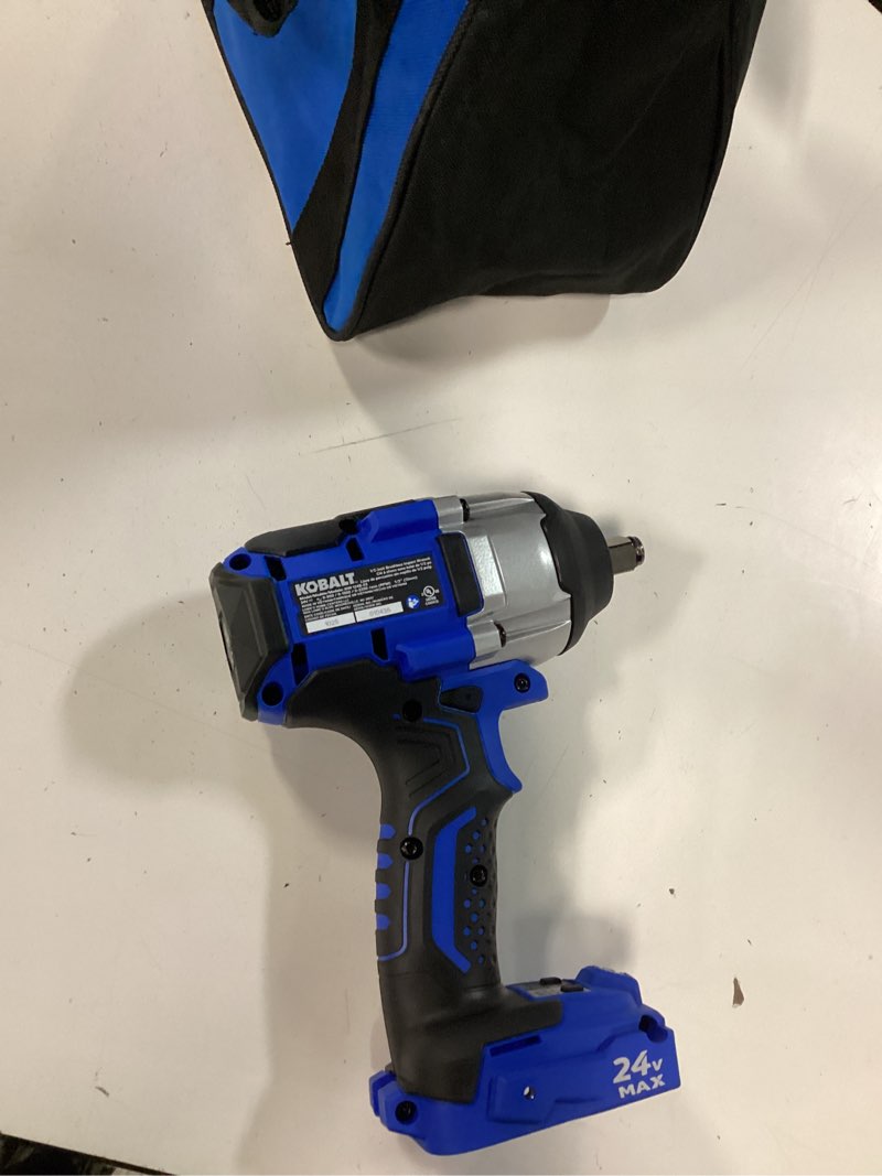 Condition photo showing As Is for kobalt kiw 124b-03 24-volt max brushless 1/2-inch drive cordless impact wrench.