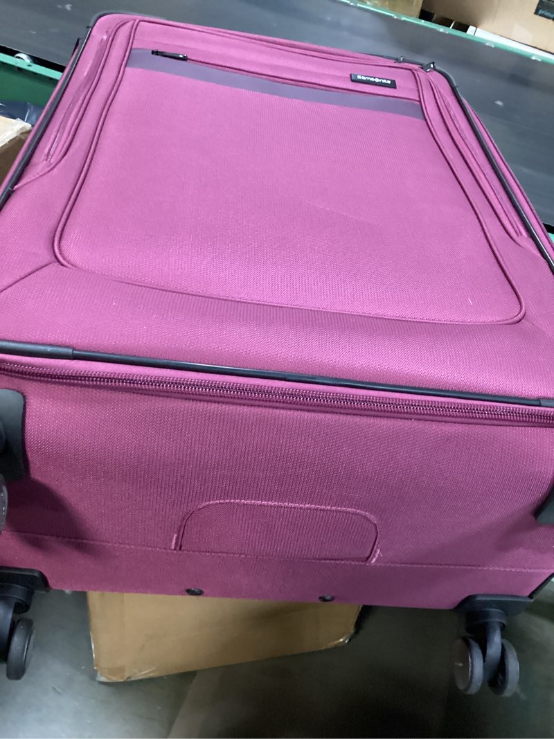 Condition photo showing Good Condition for samsonite ascella 3.0 softside expandable luggage with spinner wheels, 3-piece set (20/25/28), mauve haze 3-piece set (carry on/medium/large) mauve haze