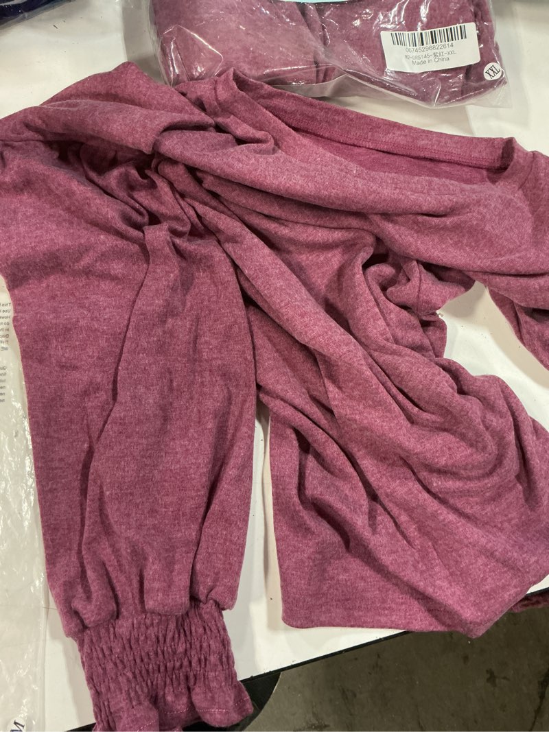 Condition photo showing New/Like New for wiholl long sleeve shirts for women mock neck tops pleated front blouses dressy casual spring fall clothes 2026 fashion 09 - purple red medium