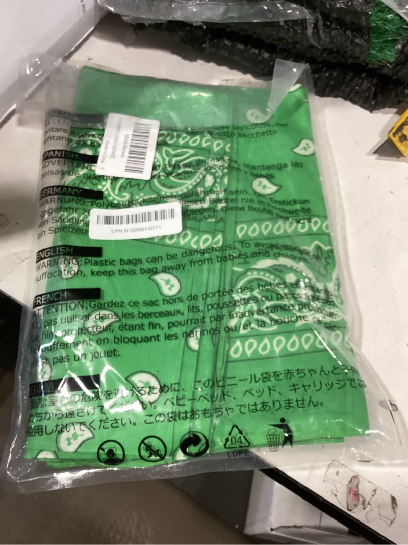 Condition photo showing Good Condition for pistha bandanas for women men cowboy bandana handkerchief headband face mask bulk for party costume light green 12