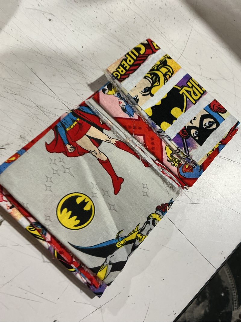Condition photo showing Good Condition for eugene textiles premium dc comics wonder women heroines 100% cotton fat quarter bundle  red