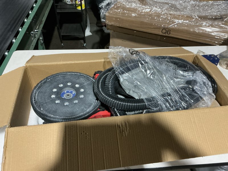 Condition photo showing As Is for Drywall Sander, 2025 Upgraded 8-Amp Popcorn Ceiling Removal Tool with 7 Variable Speed 800-1800RPM, Drywall Sander with Vacuum Dust Collector with Extendable Handle, LED Light, 12pcs Sanding Discs,Red