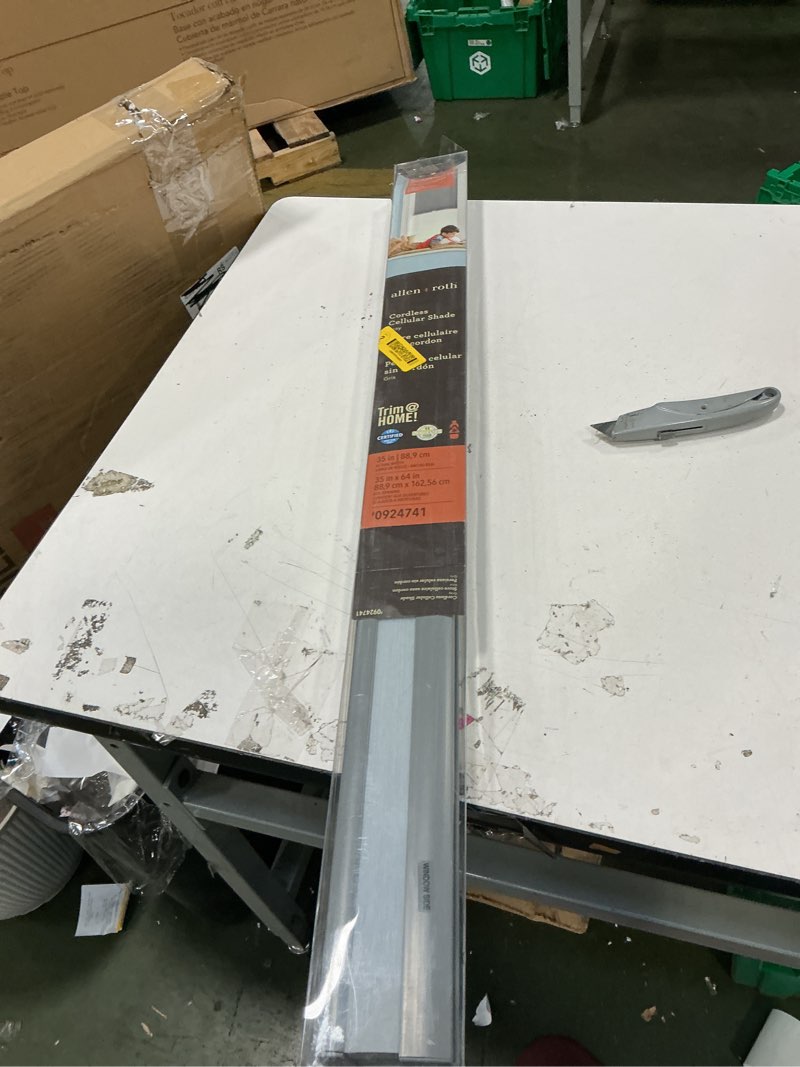 Condition photo showing New/Like New for Arlo Blinds Grey Light Filtering Top Down Bottom Up Deluxe Cordless Cellular Shades - Size: 34" W x 60" H, Cordless Honeycomb Blinds 34"W x 60"H Top Down Bottom Up Light Filter Grey