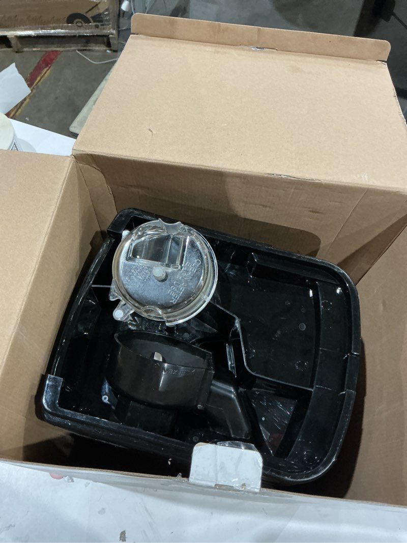 Condition photo showing As Is for cuisinart automatic grind & brew 12-cup coffee maker with blade grinder, programmable coffee machine glass carafe with 1-4 cup setting, brew pause, grind-off option, dgb-400nas, black/stainless steel 12-cup glass automatic grind & brew black/stainless