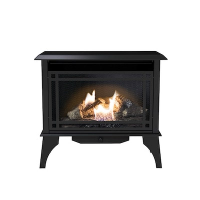 master forge 1100-sq ft dual -burner vent-free freestanding liquid propane and natural gas stove