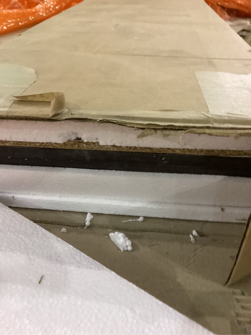 Condition photo showing As Is for Sauder Select Storage Cabinet, Pantry Cabinet Kitchen Storage with Adjustable Shelves, Bathroom Storage Cabinet, in Reclaimed Pine