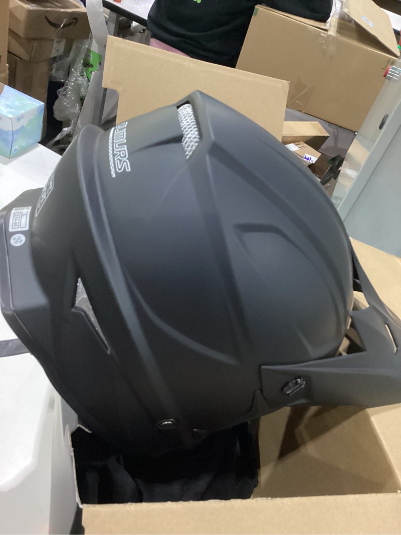 Condition photo showing As Is for MISSING PARTS Adult ATV Dirt Bike Helmet with Goggles Gloves & Mask Quick Release Buckle Adjustable Sun Visor Motorcycle Adult Helmet Off-Road Motocross Downhill Moped MX for Unisex-Adult Matte Black Large