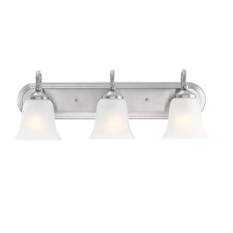 Project Source Shaker Park II 24-in 3 -Light Brushed Nickel Traditional Vanity light bar