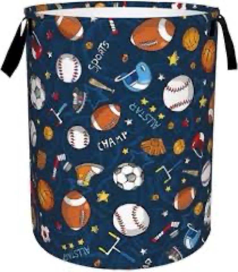 MAZAOTEU Sport Balls Seamless Pattern Laundry Basket Collapsible, Dirty Clothes Laundry Hamper for B