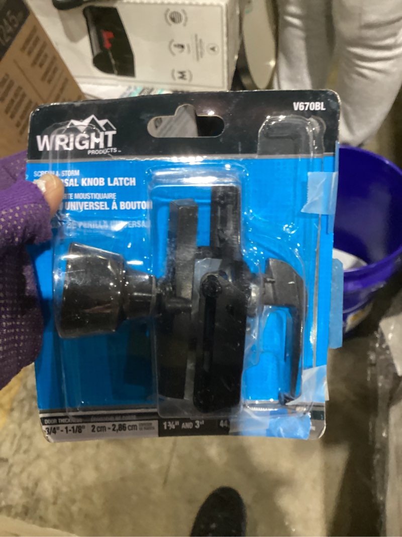 Condition photo showing As Is for Wright Products V670BL Universal Knob Latch  Black Finish
