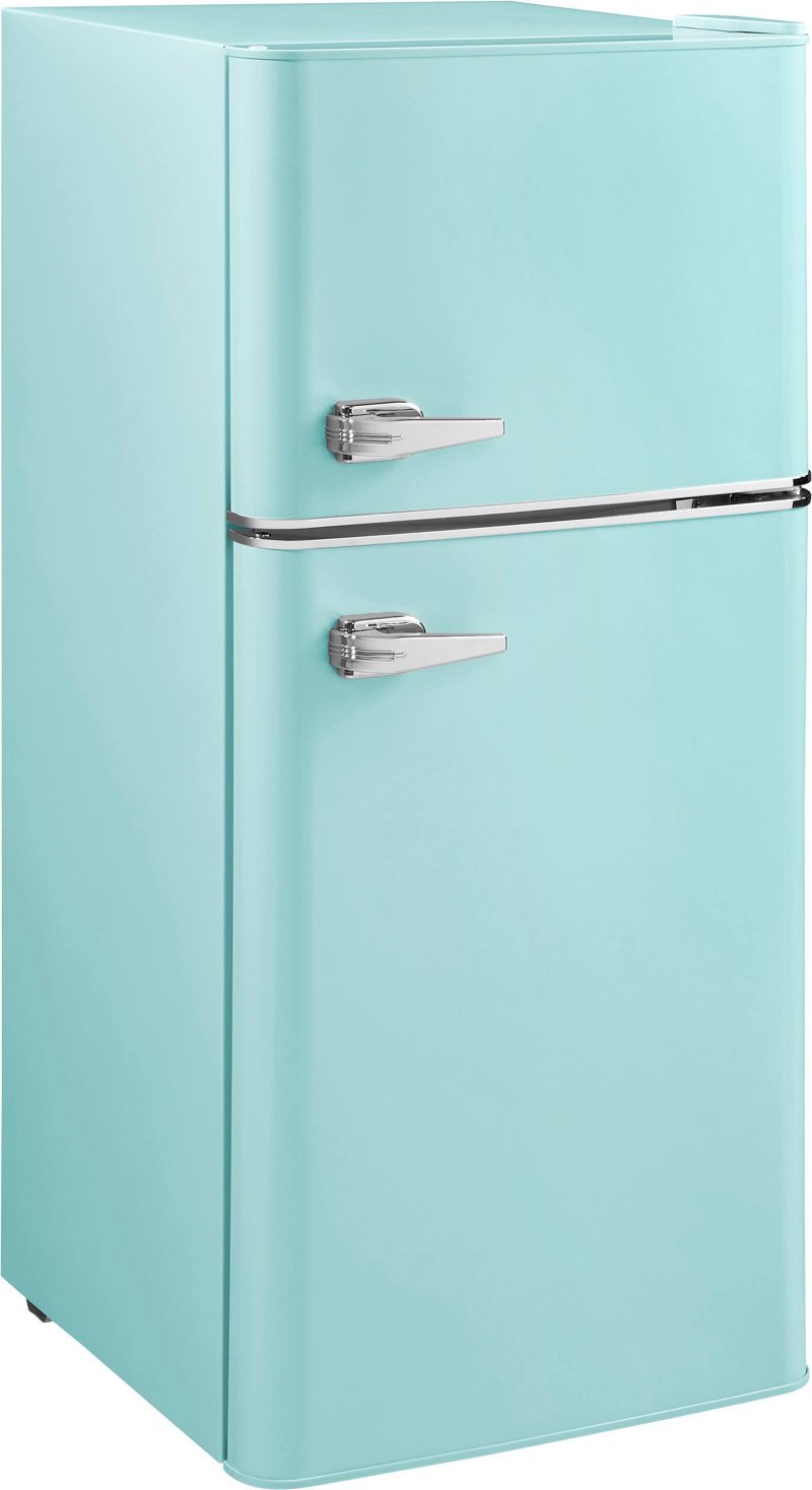 Insignia™ - 4.5 Cu. Ft. Retro Mini Fridge with Top Freezer - Mint