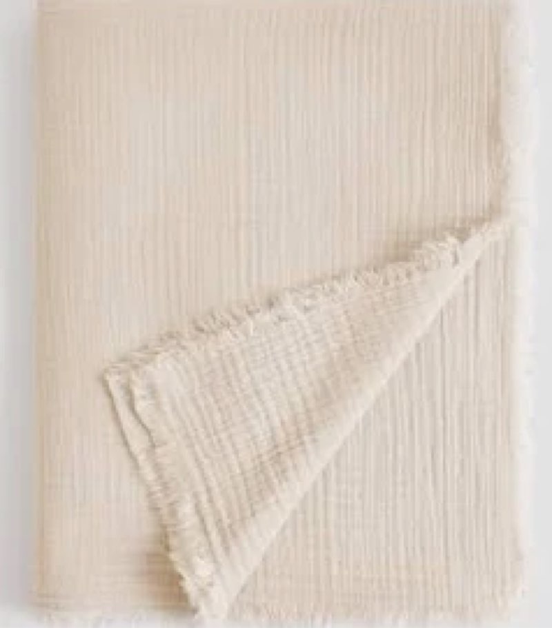 Organic Airy Gauze Throw in Undyed, Cotton by Quince