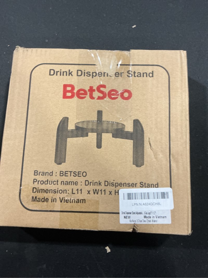 Condition photo showing As Is for Drink Dispenser Stand Adjustable Width from 8" to 11.2" Wide - Beverage Jar and Water Plastic Jug Ho