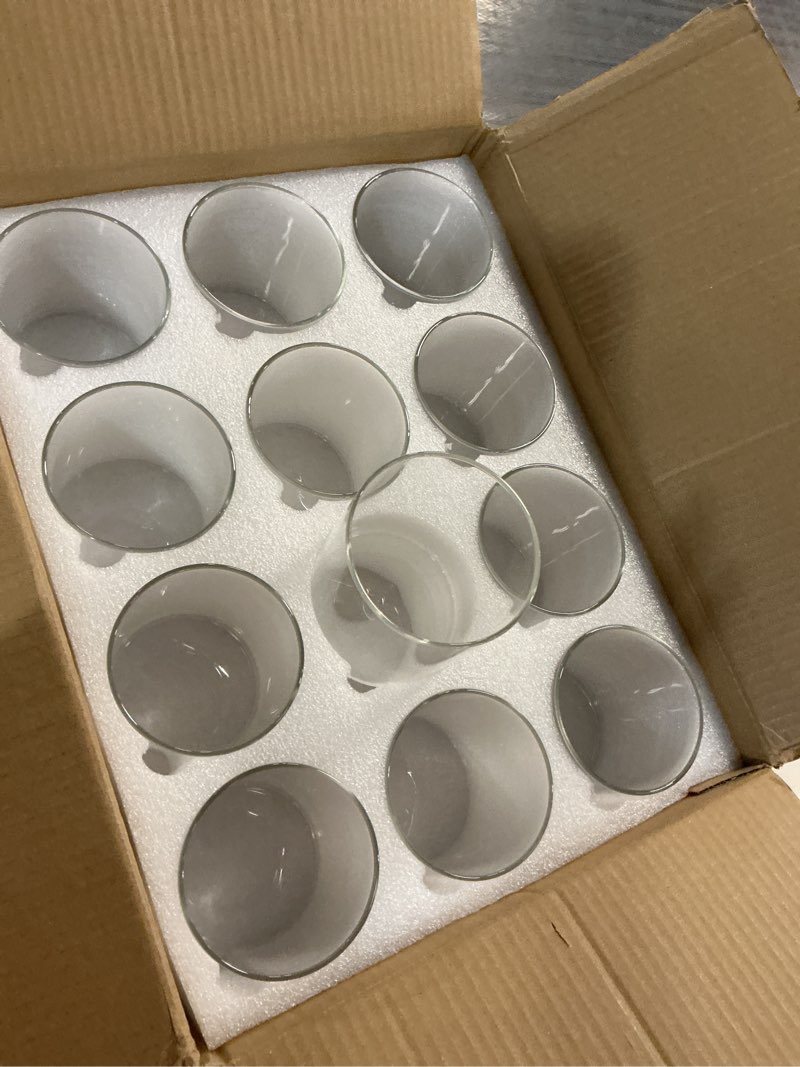 Condition photo showing Good Condition for 12pcs small glass cylinder vases for centerpieces, 4 inch clear flowers vase for wedding decorations, glass hurricane candle holder for home decor table centerpiece 12 pack 4 inch