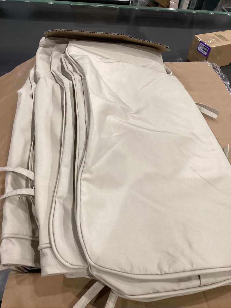 Condition photo showing Good Condition for patio chair cushions 22 x 22 inch, water resistant backrest pillow and seat cushion set for outdoor furniture, sectional sofa cushion replacments, cream, set of 4 22*22 + 22*20 inch cream 4