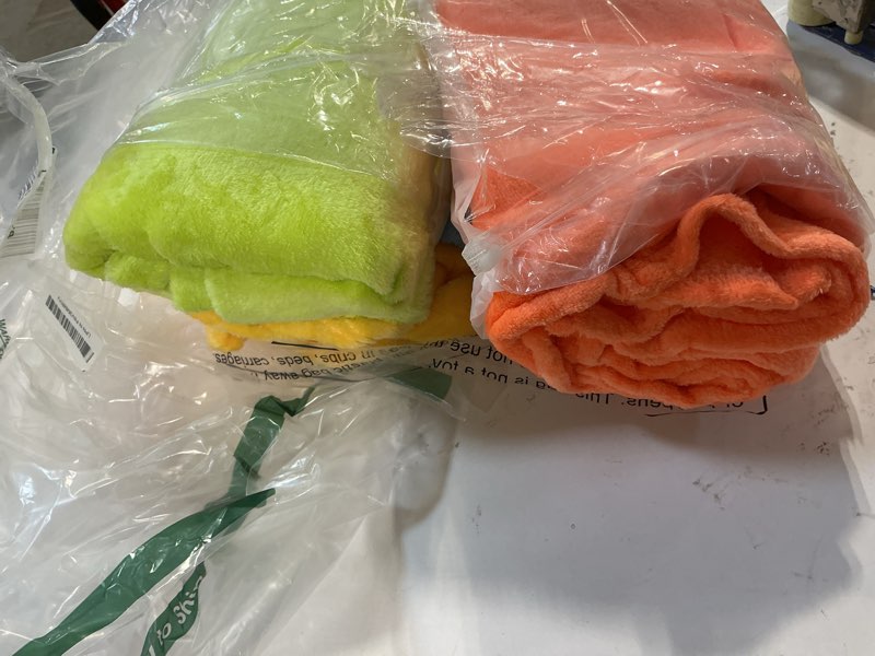 Condition photo showing Good Condition for smoothnovelty 6 pcs fleece throw blanket bulk for kids girl soft plush flannel throw sleepover slumber movie night galentine's graduation party office(vibrant color,40 x 60 inch) 40 x 60 inch vibrant color