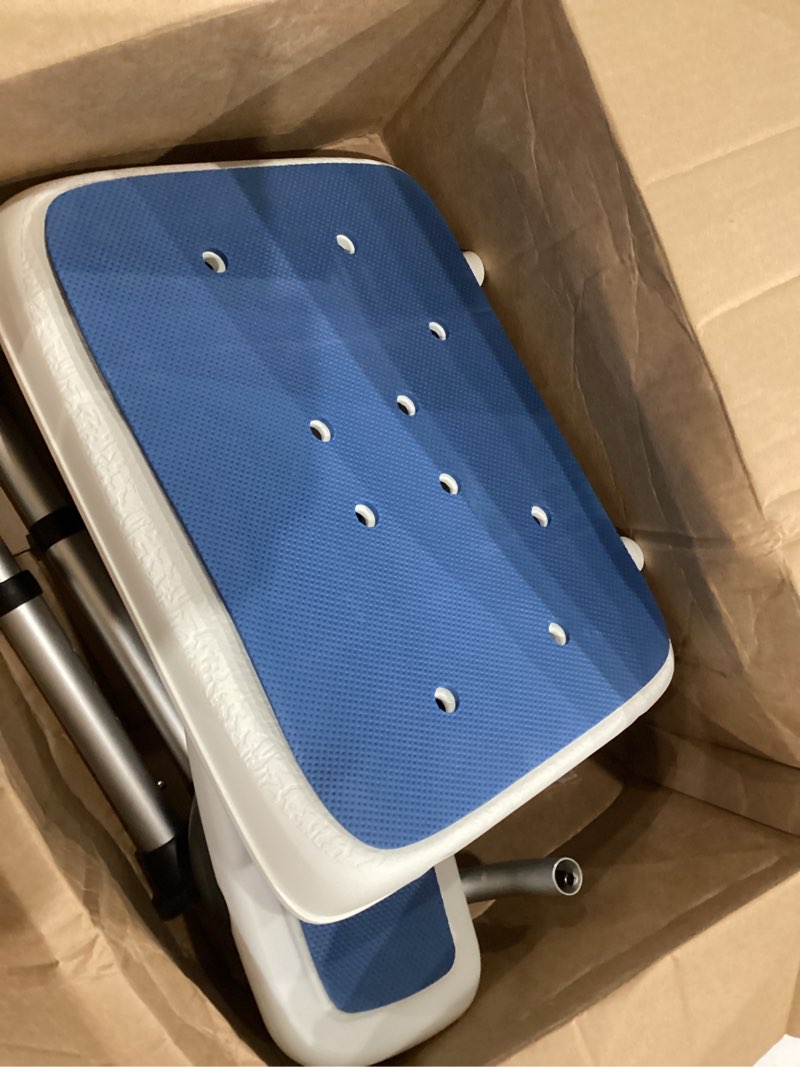 Condition photo showing As Is for ((((( similar ))))shower chair with arms heavy duty bath chair with back inside shower transfer bath seat padded bench portable lift height adjustable legs for bathtub non-slip feet