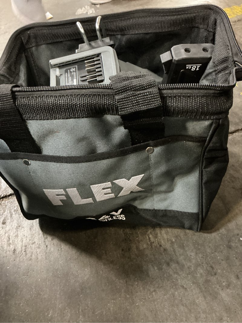 Condition photo showing As Is for flex 2-1/8-in 18 -gauge cordless straight brad nailer (battery included and charger included