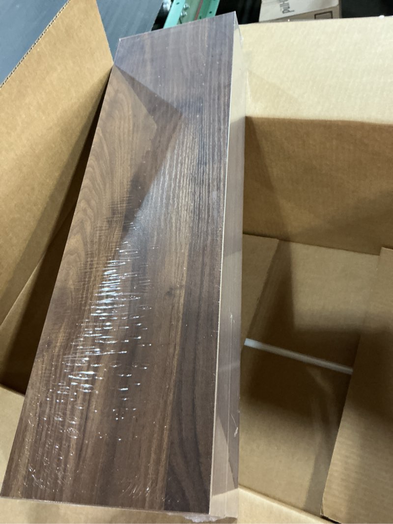 Condition photo showing New/Like New for Vivelove 12 Inch Deep Floating Shelves for Wall, 24x12 Long Wall Shelves with Invisible Brackets, for Living Room Bedroom Bathroom, Farmhouse Rustic Shelves Home Decor, Set of 2, Rustic Brown Rustic Brown 2 23.6”- Set Of 2