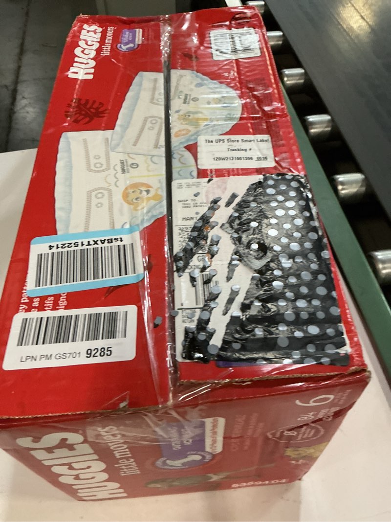 Condition photo showing New/Like New for huggies size 6 diapers, little movers baby diapers, size 6 (35+ lbs), 84 count, packaging may vary size 6 84