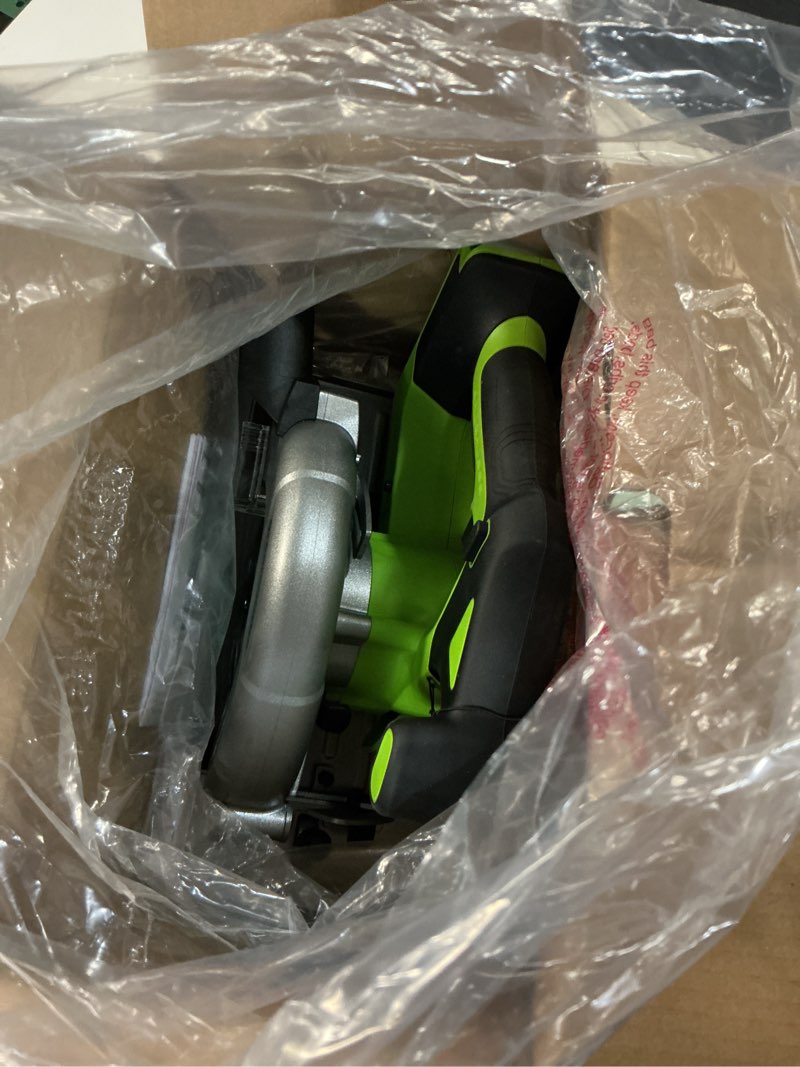 Condition photo showing As Is for greenworks 24v 6-1/2 inch 5000 rpm circular saw tool only cr3165a1