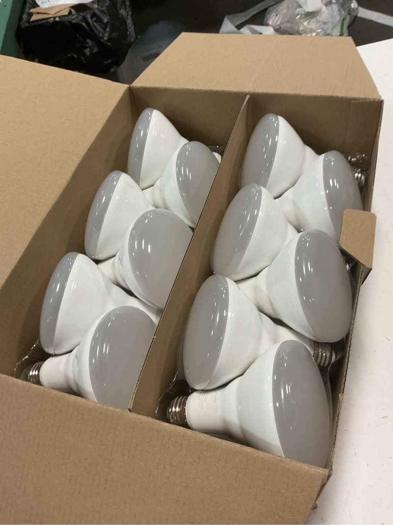 Condition photo showing New/Like New for mastery mart 24 pack br30 led light bulb, e26 led bulb 65 watt, 2700k soft white 10w dimmable 700 lu