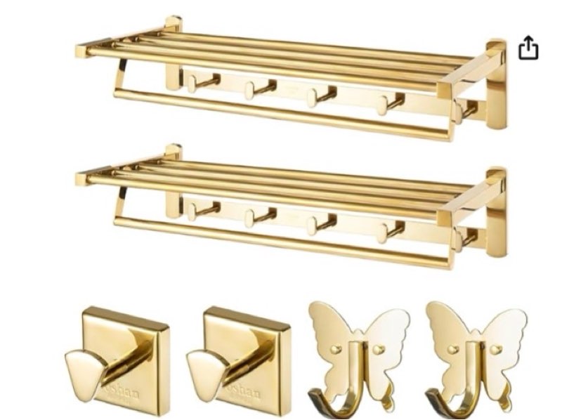 Roshan Handcrafted and Hand Polished Multi Purpose Towel Rack, Rust Proof and Peel Resistant Towel S