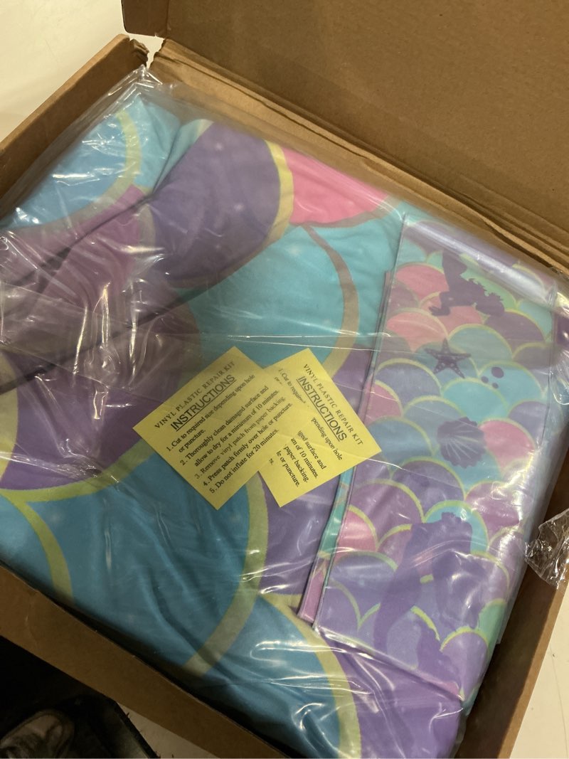 Condition photo showing Good Condition for poen mermaid inflatable limbo game summer inflatable limbo party game for kids adults family carnival stick for indoor outdoor beach pool party favors holiday activities supplies,pump not included