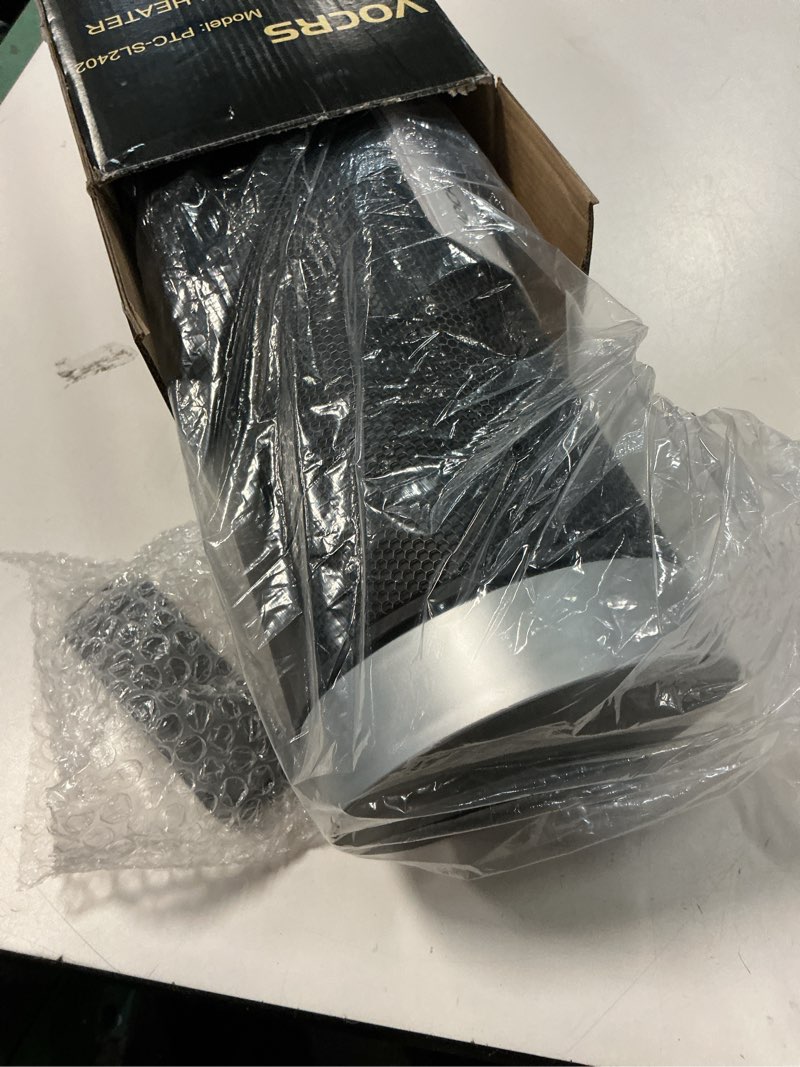 Condition photo showing As Is for Space Heater for Indoor Use with Remote - 70° Oscillating Tower Electric Heater, 24 Inchs, 12H Timer, 1500W Quiet PTC Ceramic Heating with Thermostat, Fast Safety Heat for Office, Home, Bedroom