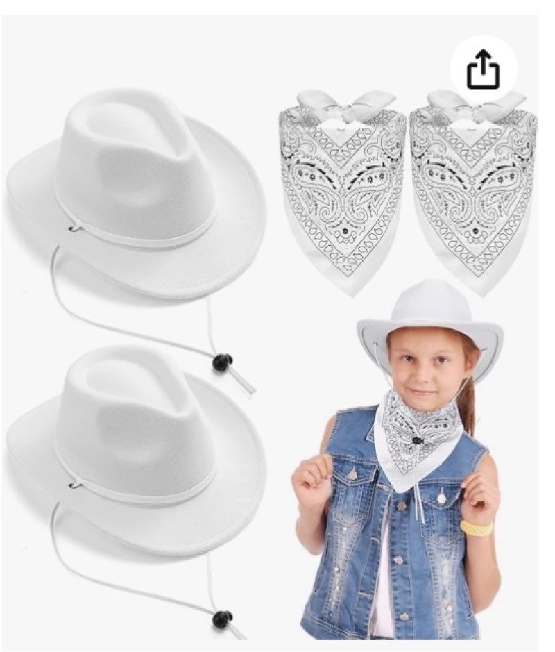 Xtinmee 4 Pcs Kids Cowboy Hat for Baby Boys Girls Toddler Wool Cowgirl Hats Cotton Bandana Rodeo Par